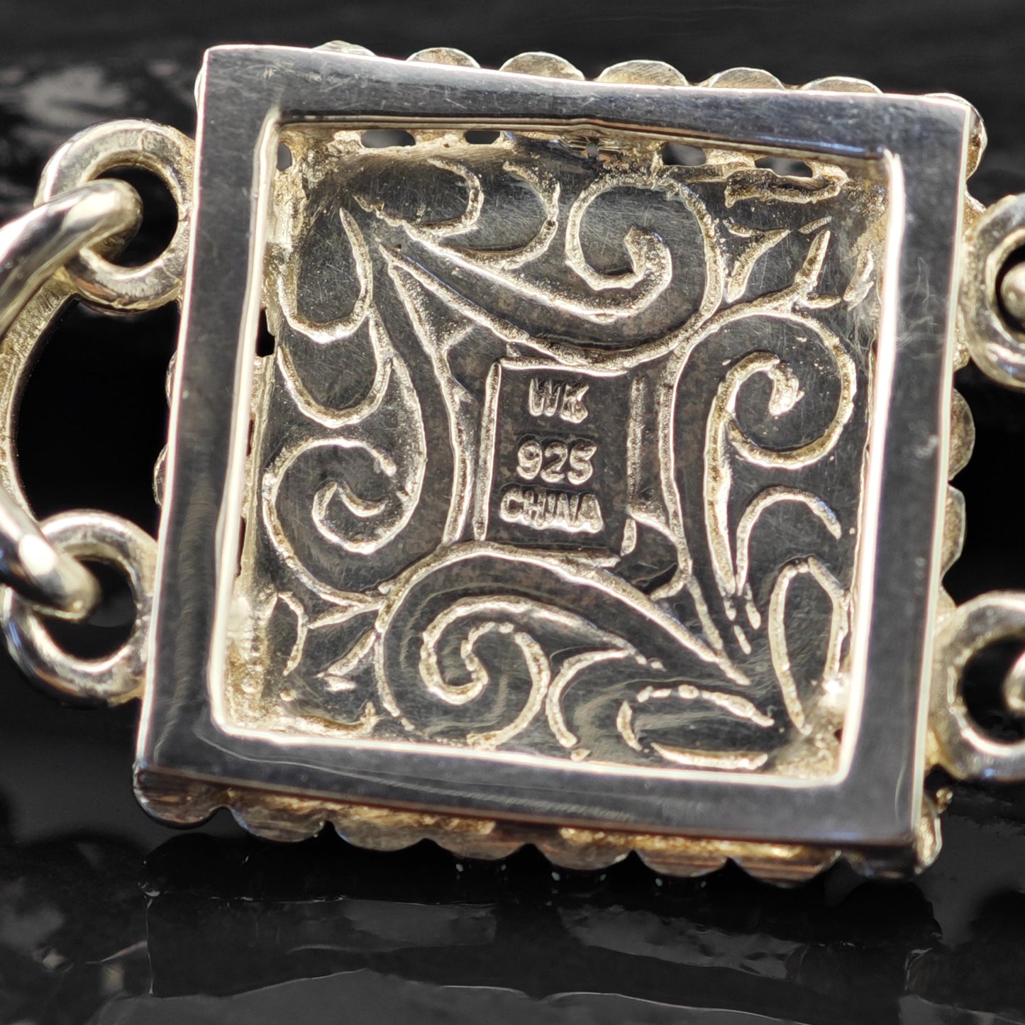 Whitney Kelly Carved Lapis Bracelet, Sterling Silver (Adjustable Size 7" and 7 1/2")