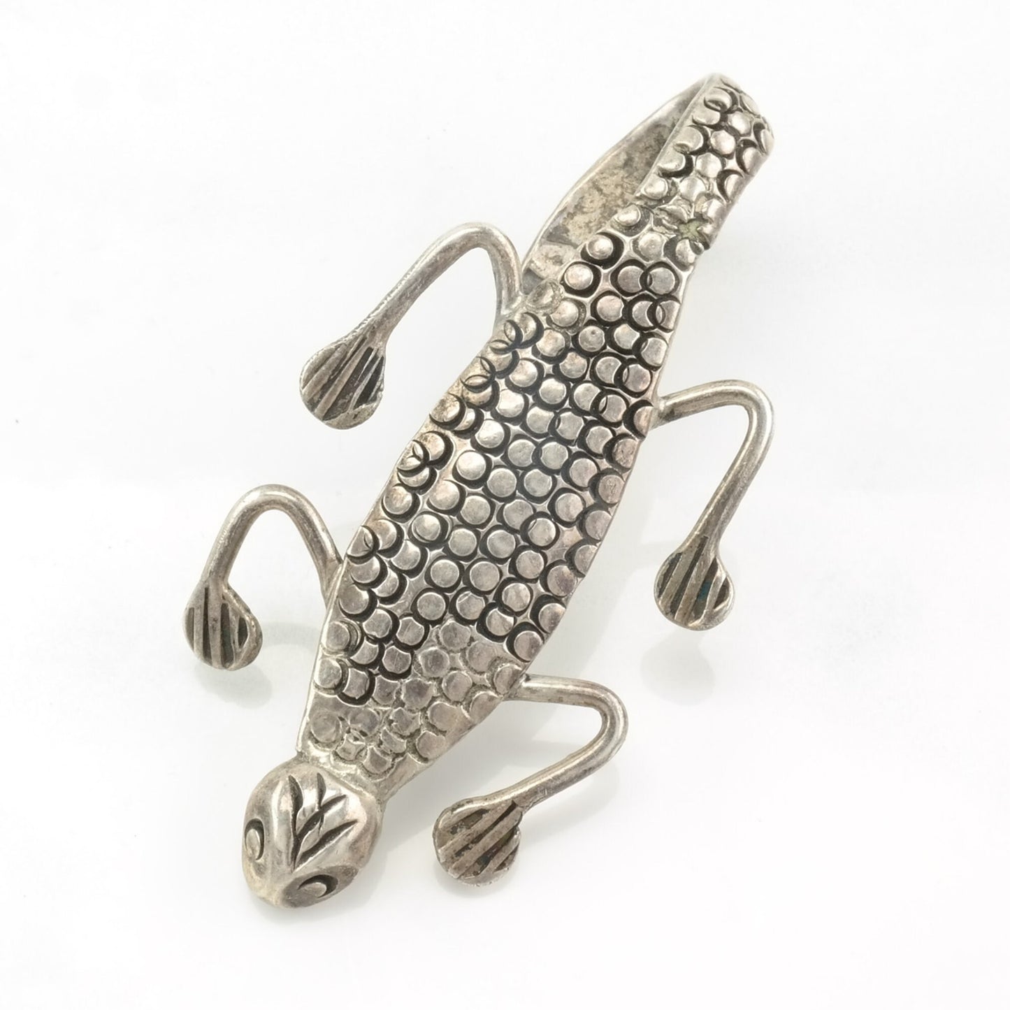 Vintage Lizard Brooch Sterling Silver