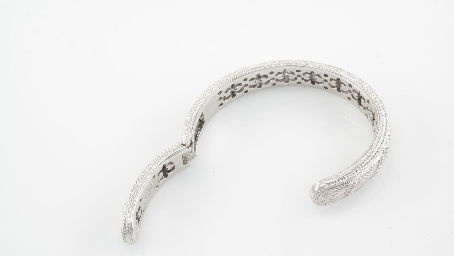 Vintage Judith Ripka Sterling Silver Cuff Bracelet CZ