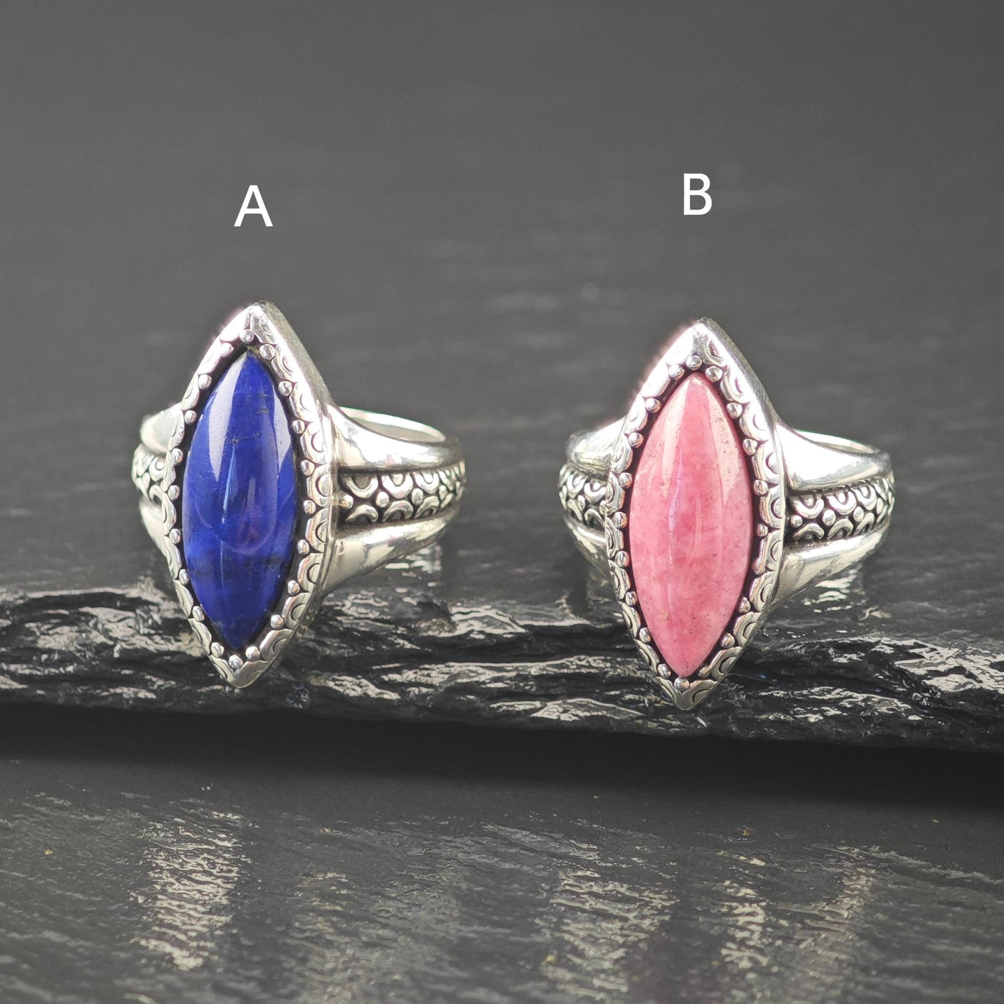 Choice of Carolyn Pollack Lapis, Rhodochrosite Rings Sterling Silver