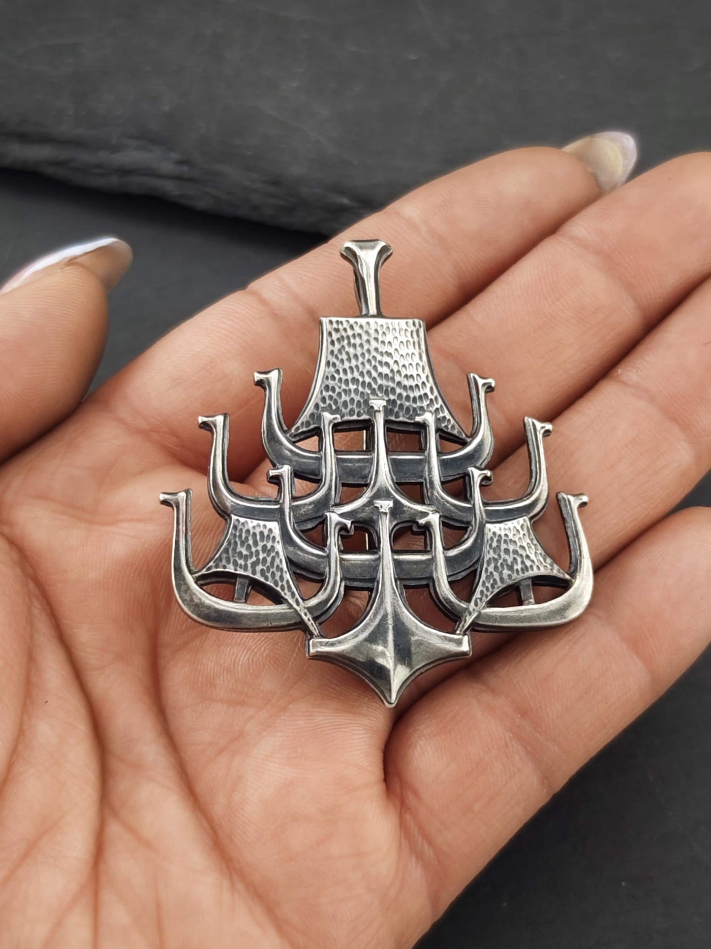 David Andersen, Norway Viking Ship Brooch/Pendant Sterling Silver
