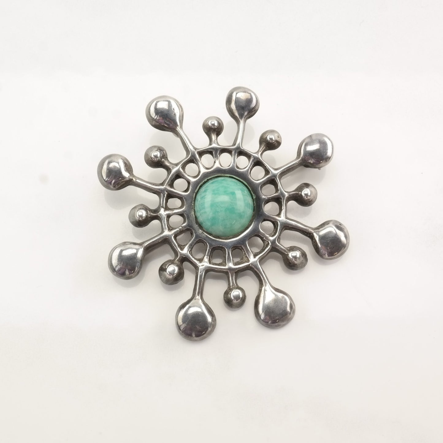 Early David Andersen Sterling Silver Brooch Pendant Star Cabochon