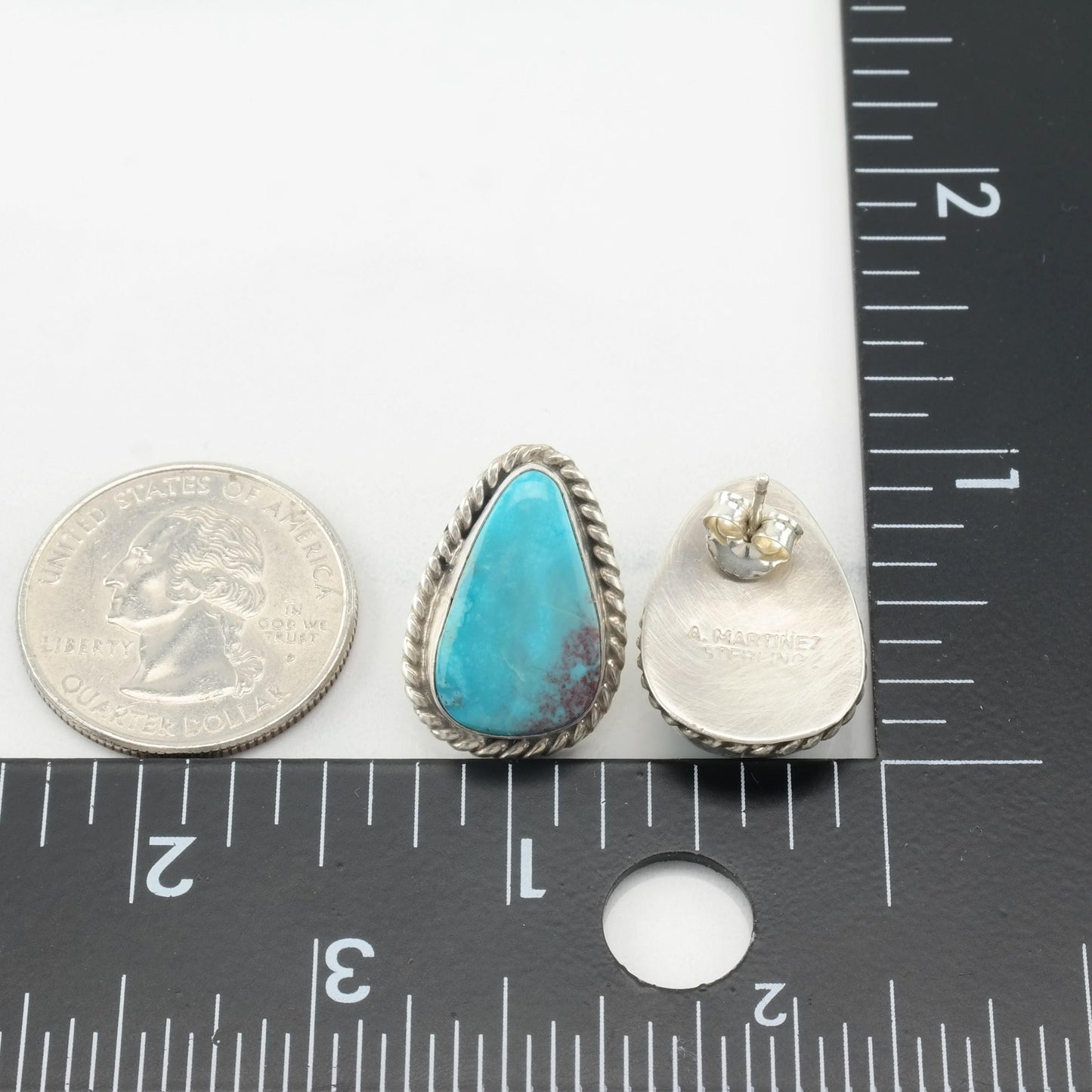 Choice of Vintage Native American Turquoise Stud Earrings Sterling Silver