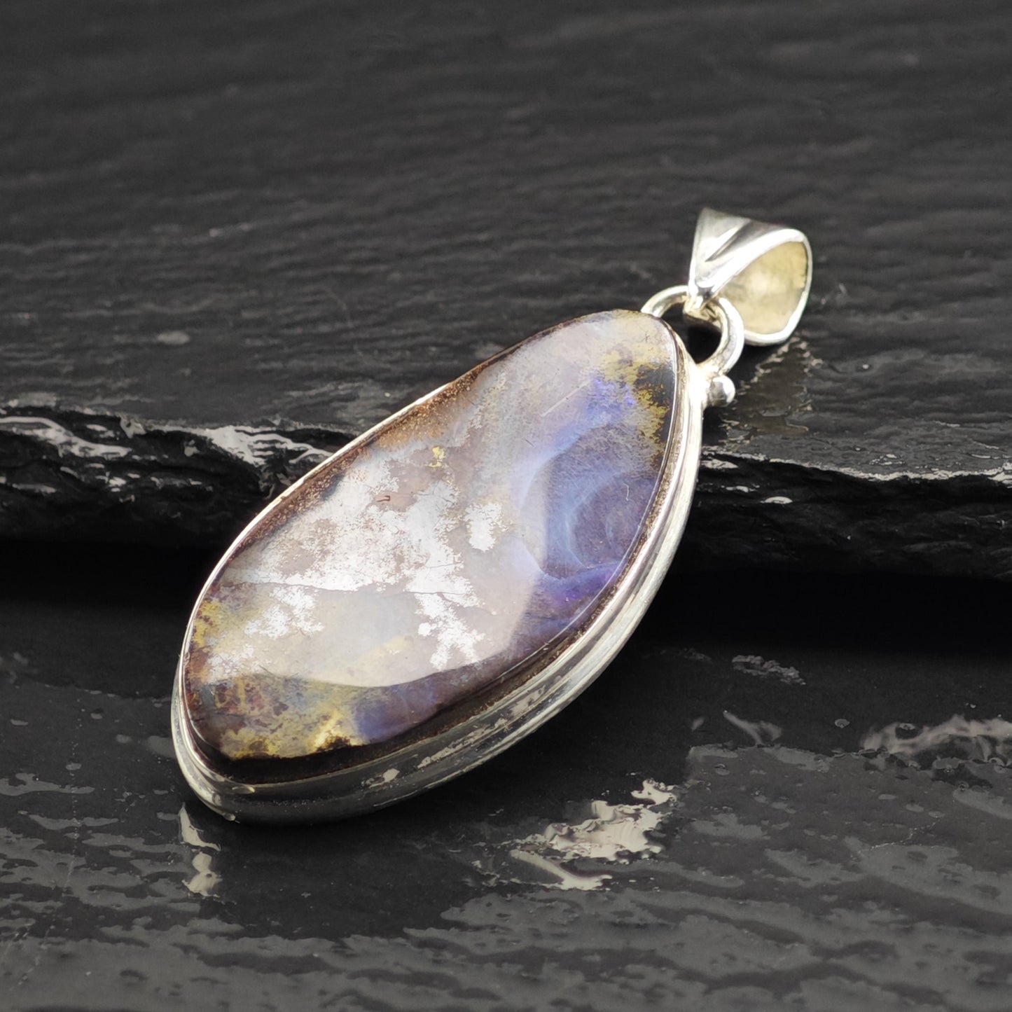 Boulder Opal Pendant Sterling Silver P3038