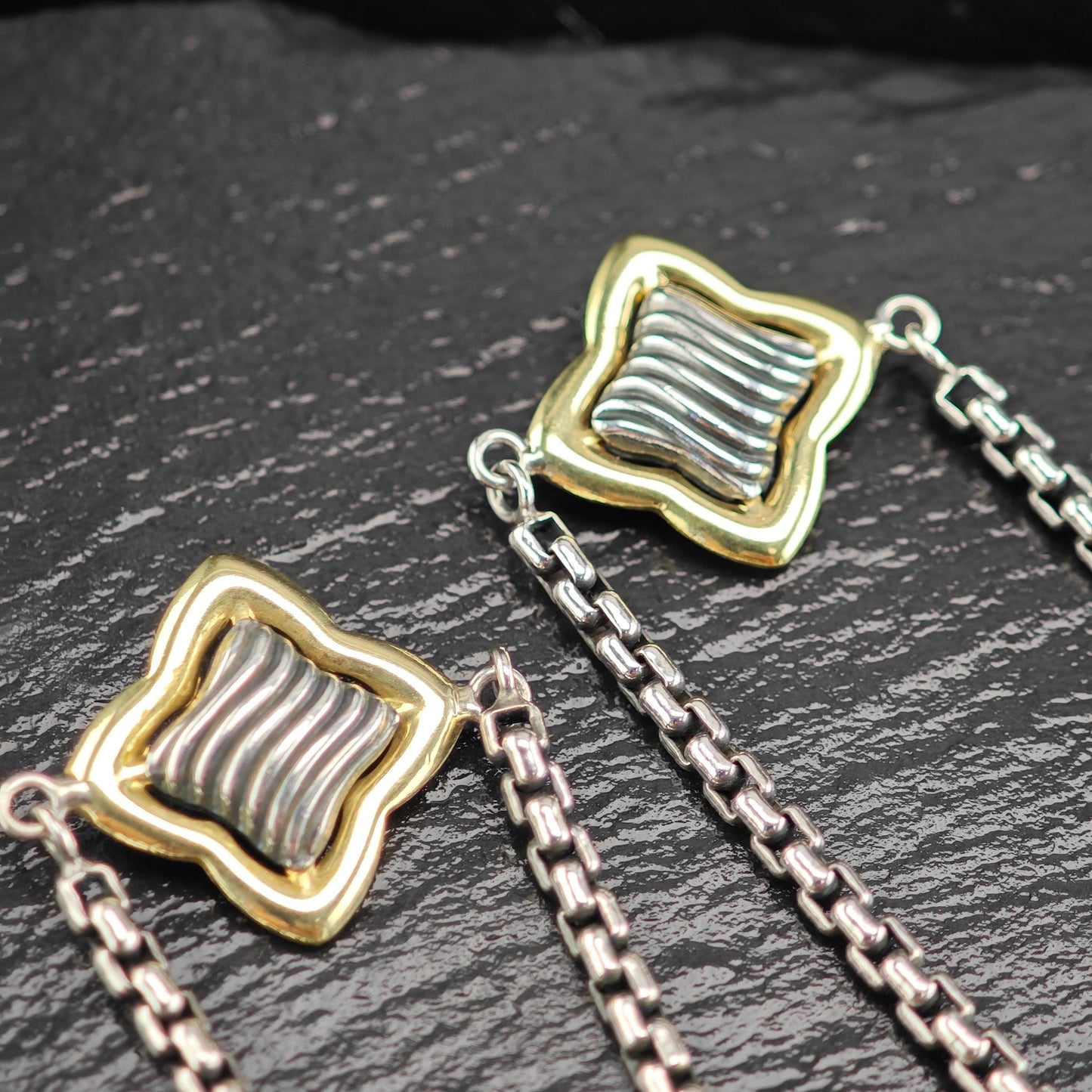 Vintage White Pearl, Gold Accent Necklace Sterling Silver