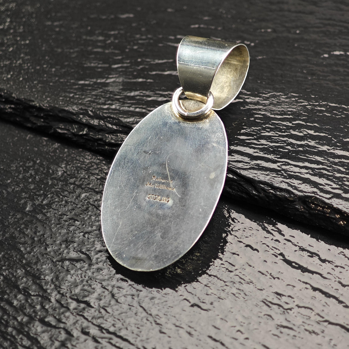 Artist Oval Lapis Sterling Silver Pendant P3160
