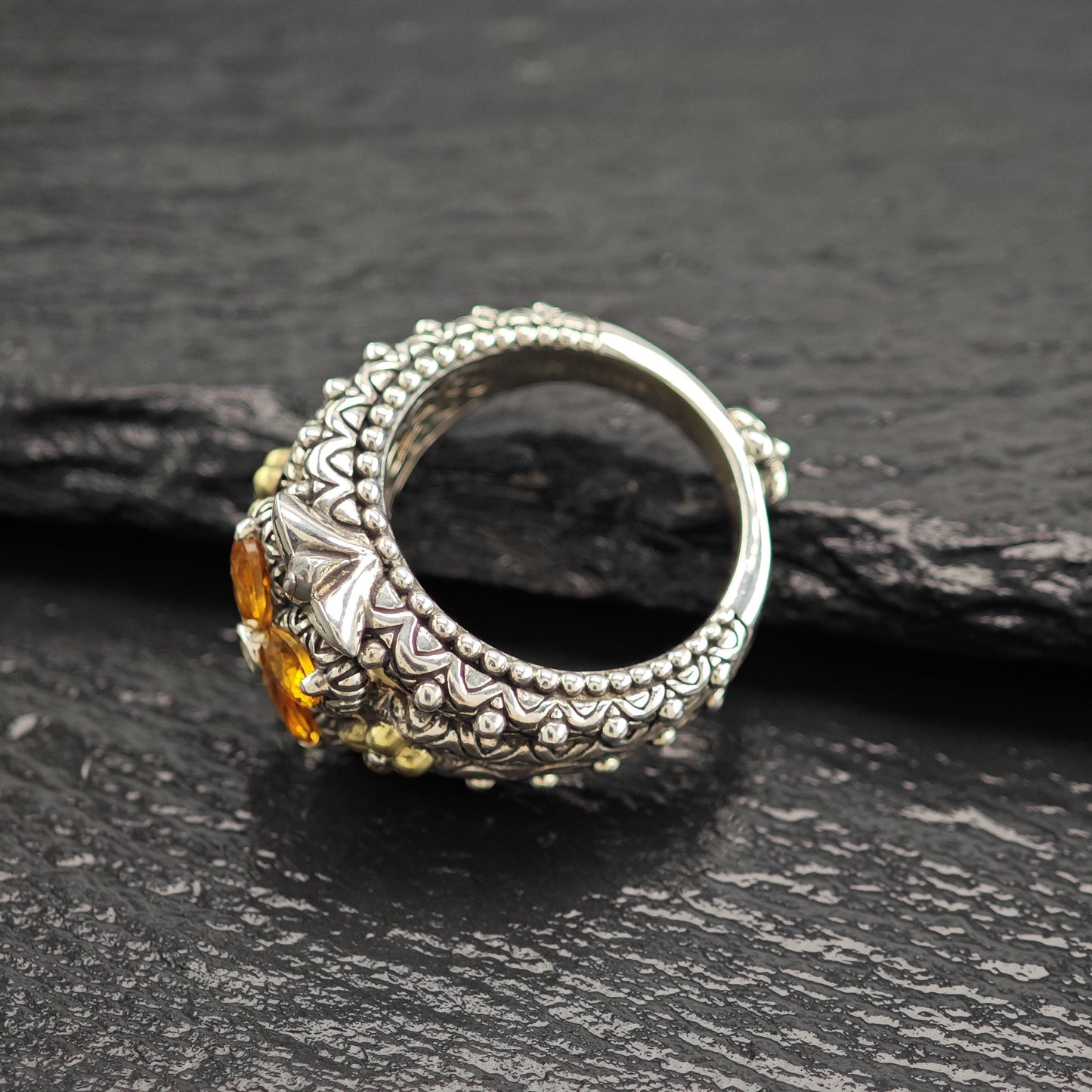 Barbara Bixby 18K Gold Accents, Citrine Ring Sterling Silver R5822