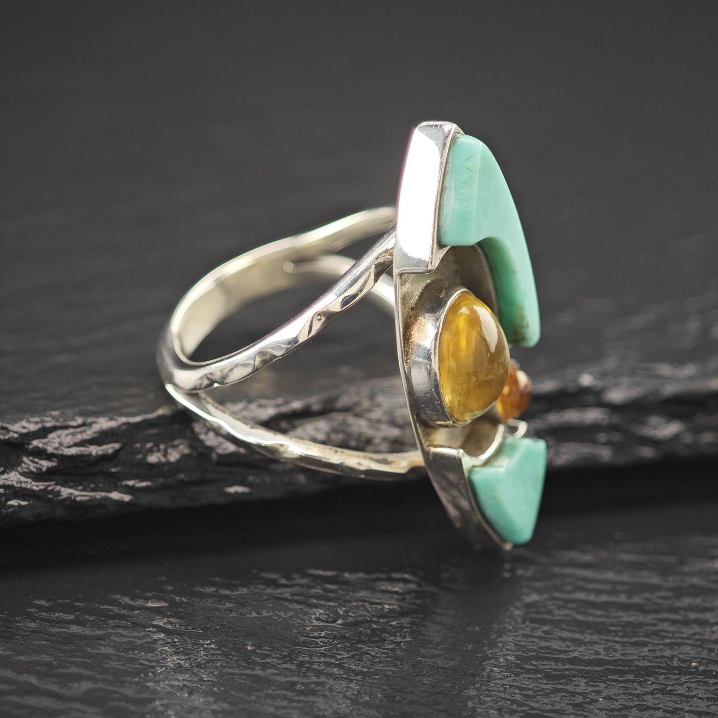 DTR Jay King Turquoise, Citrine Ring Sterling Silver