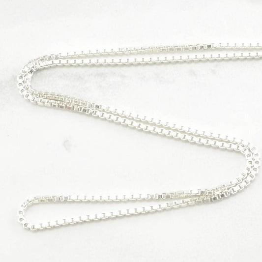 Vintage Sterling Silver 1 mm Link 24 Inch Necklace