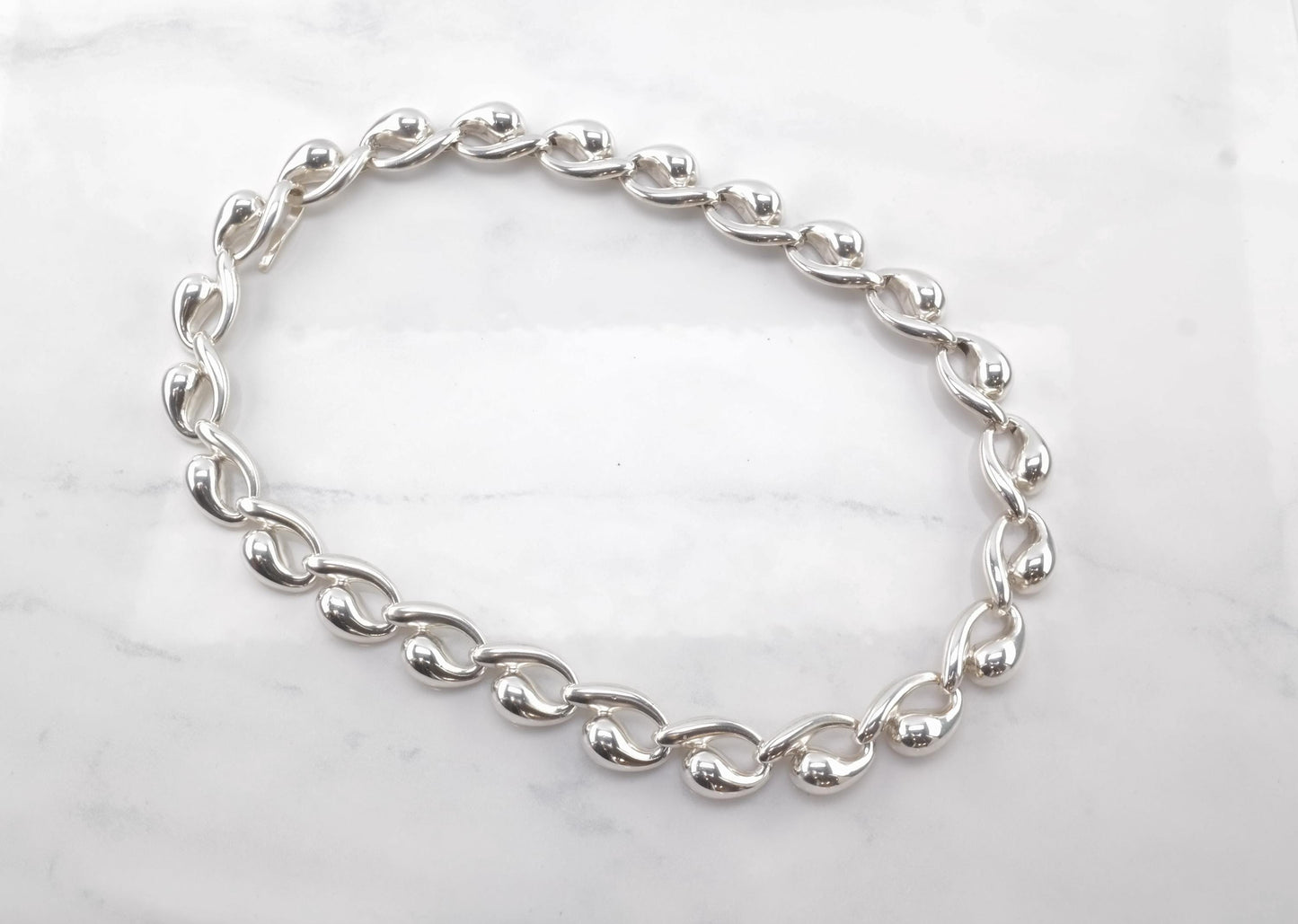 Charles Krypell Sterling Silver Necklace | Sculptural Modernist Jewelry | 18.5"