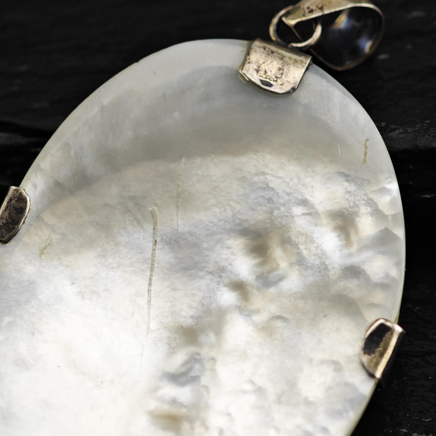 MOP Cameo Pendant Sterling Silver P3034