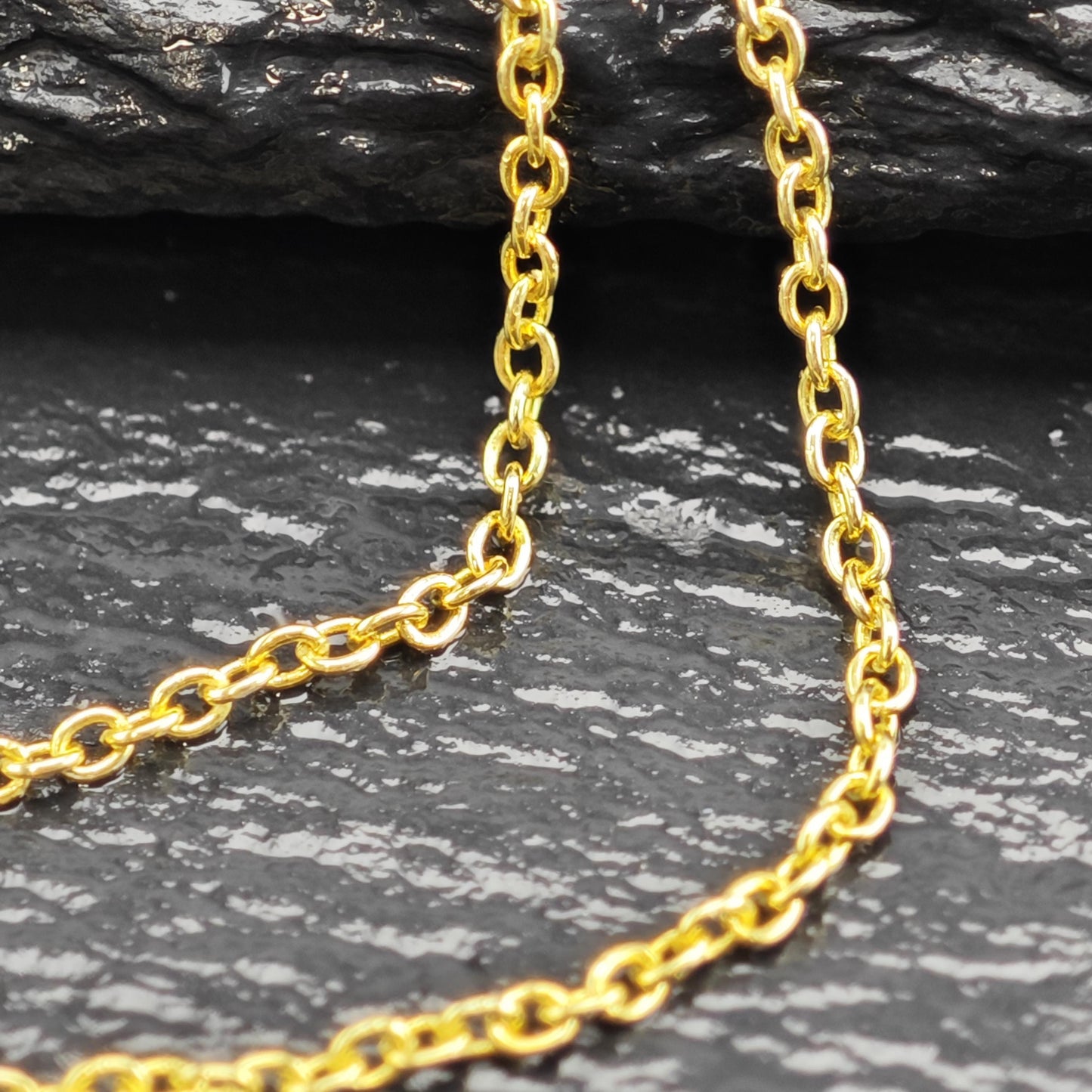 Gold Plated Adjustable Link Chain Sterling Silver Necklace N2758