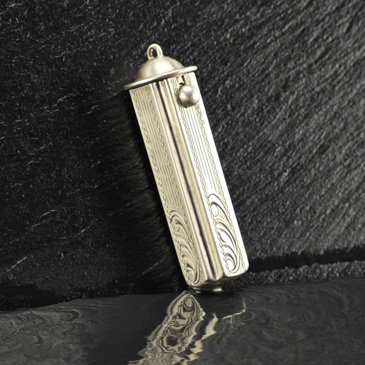 Art Deco Engraved Lipstick Holder Sterling Silver MISC0412