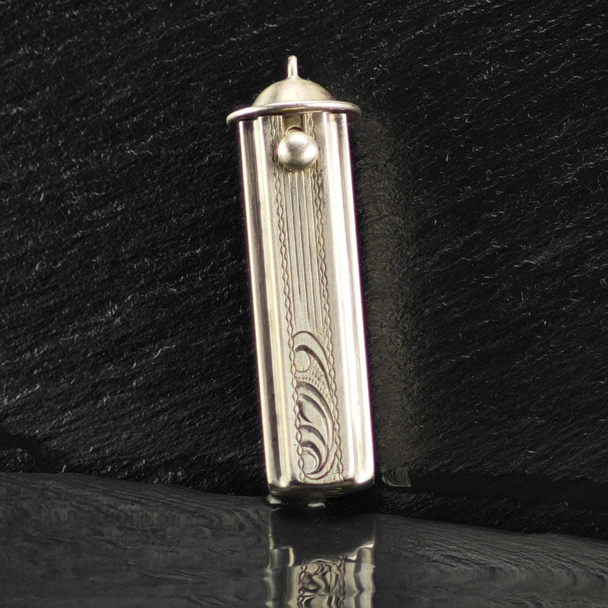 Art Deco Engraved Lipstick Holder Sterling Silver MISC0412