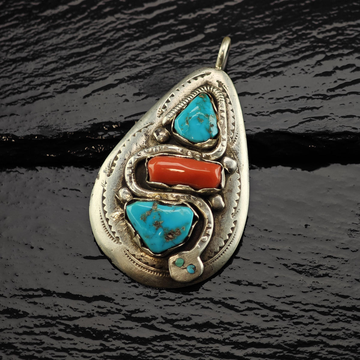 Choice of Zuni, Native American Snake Sterling Silver Pendants by Effie Calavaza P3162