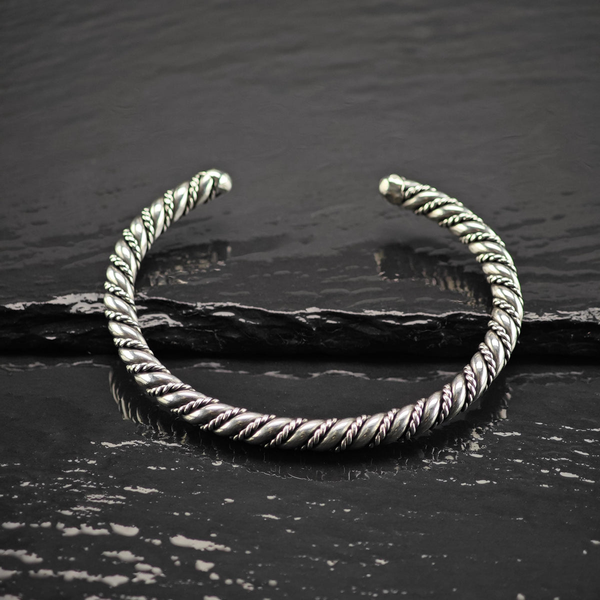 Handmade Heavy Twisted Sterling Silver Cuff Bracelet Sz 6 1/4" BR3176
