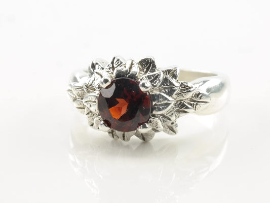 Kabana Silver Ring Garnet Sterling Size 6