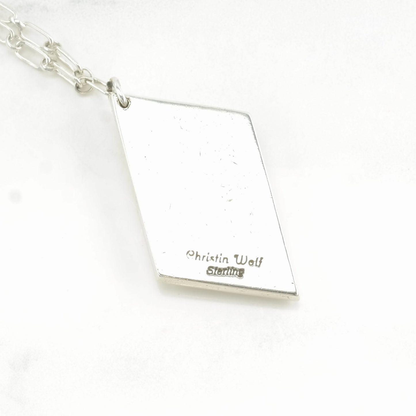 Christin Wolf Sterling Silver White MOP, Diamond Necklace