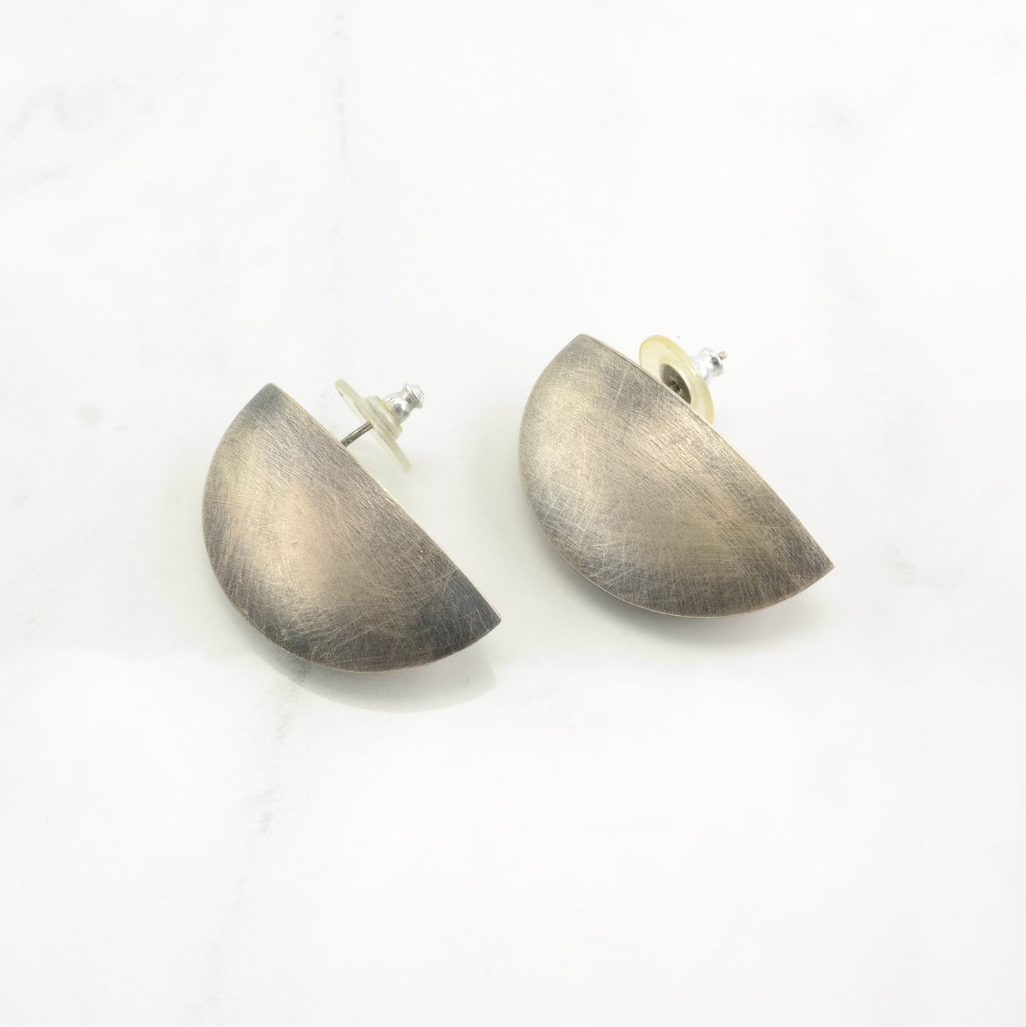 Earrings Sandra Entirlene Sterling Silver Dome Oxidised Stud