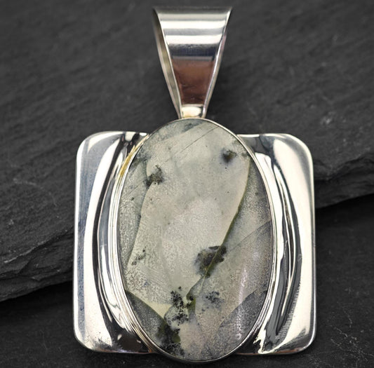 DTR Green Gemstone Pendant Sterling Silver