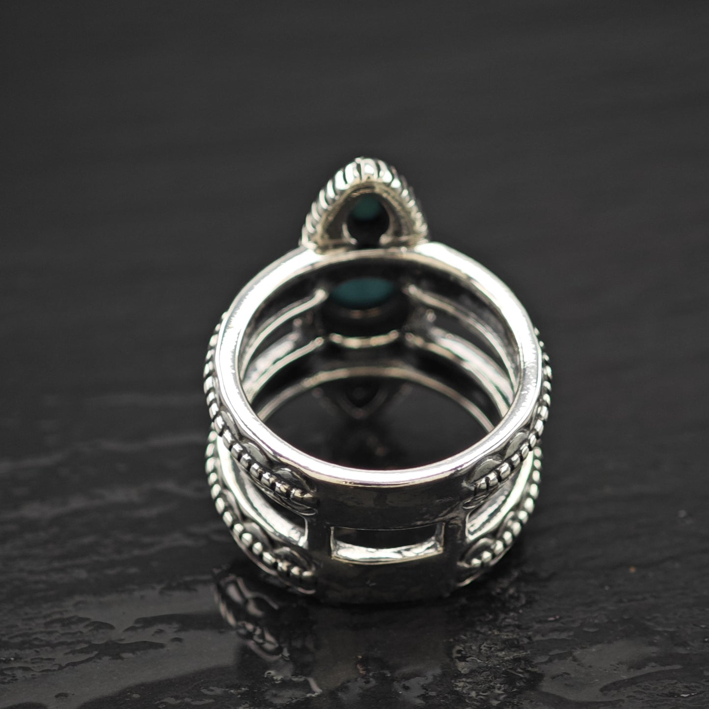 Carolyn Pollack Turquoise Ring Sterling Silver Size 7 1/2