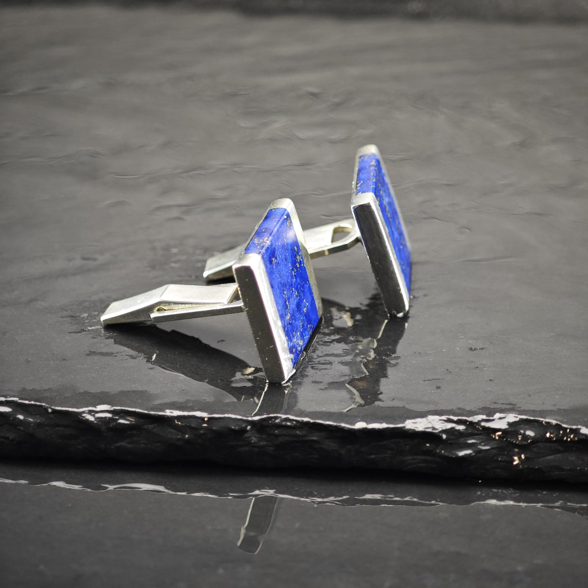 Square Lapis Lazuli Sterling Silver Cufflinks MISC0430