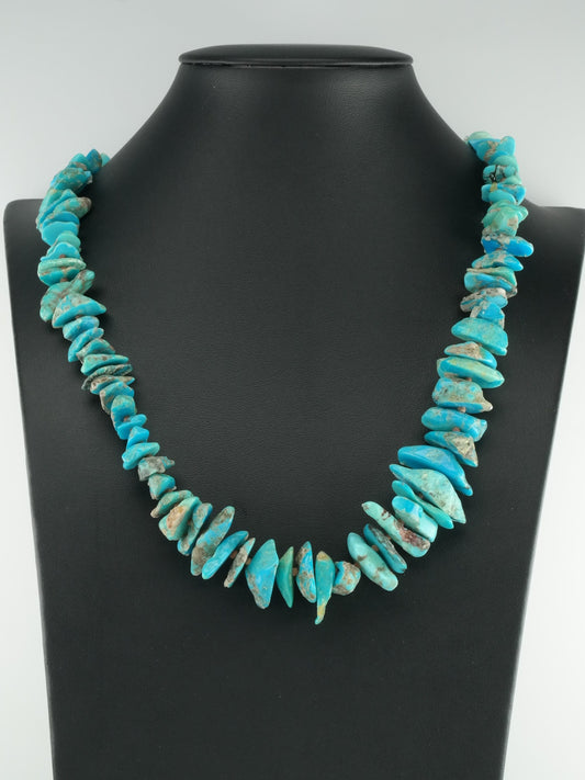 Turquoise Necklace | Graduated Turquoise Heishi | Southwestern Jewelry | 1970s