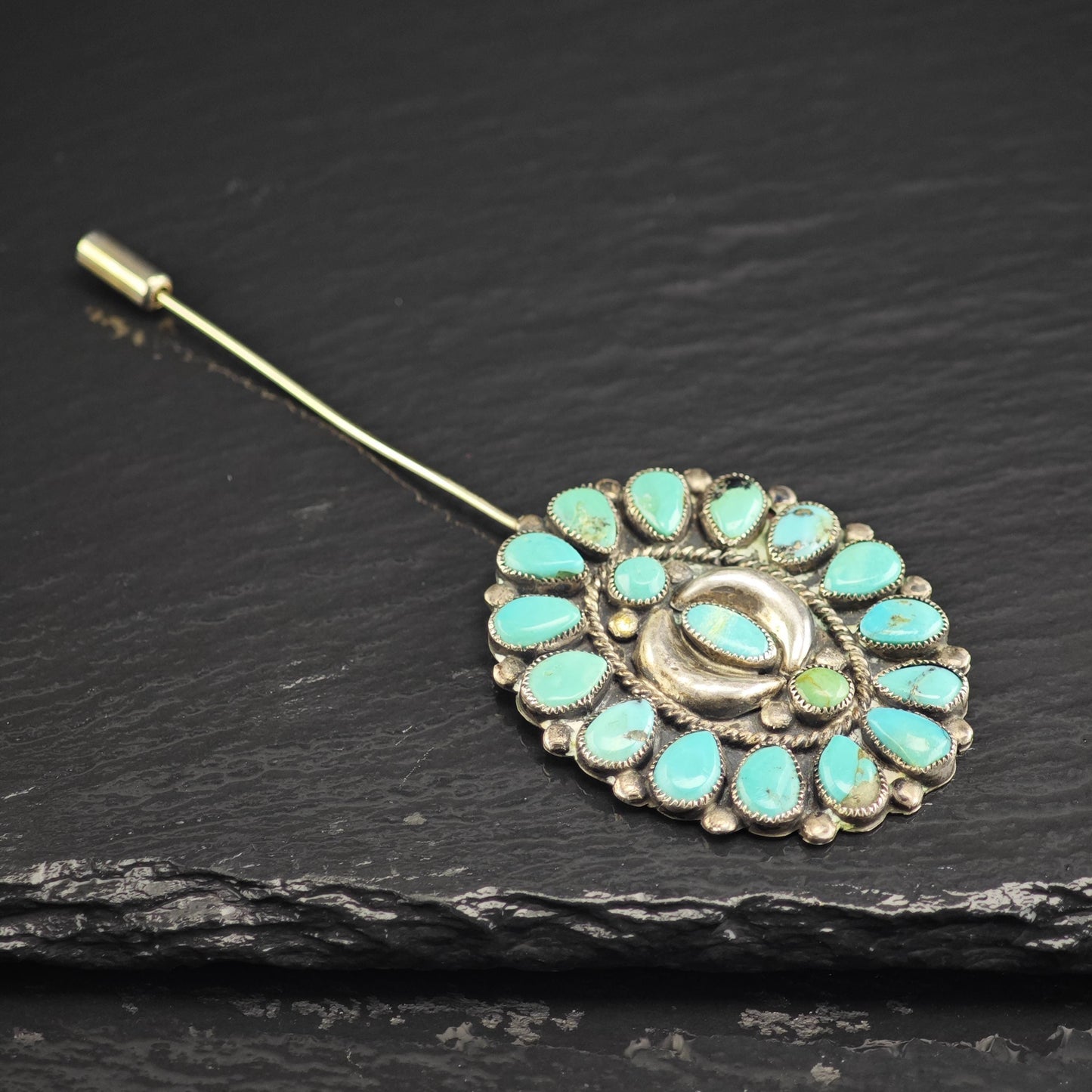 Turquoise Sterling Silver Oval Pin