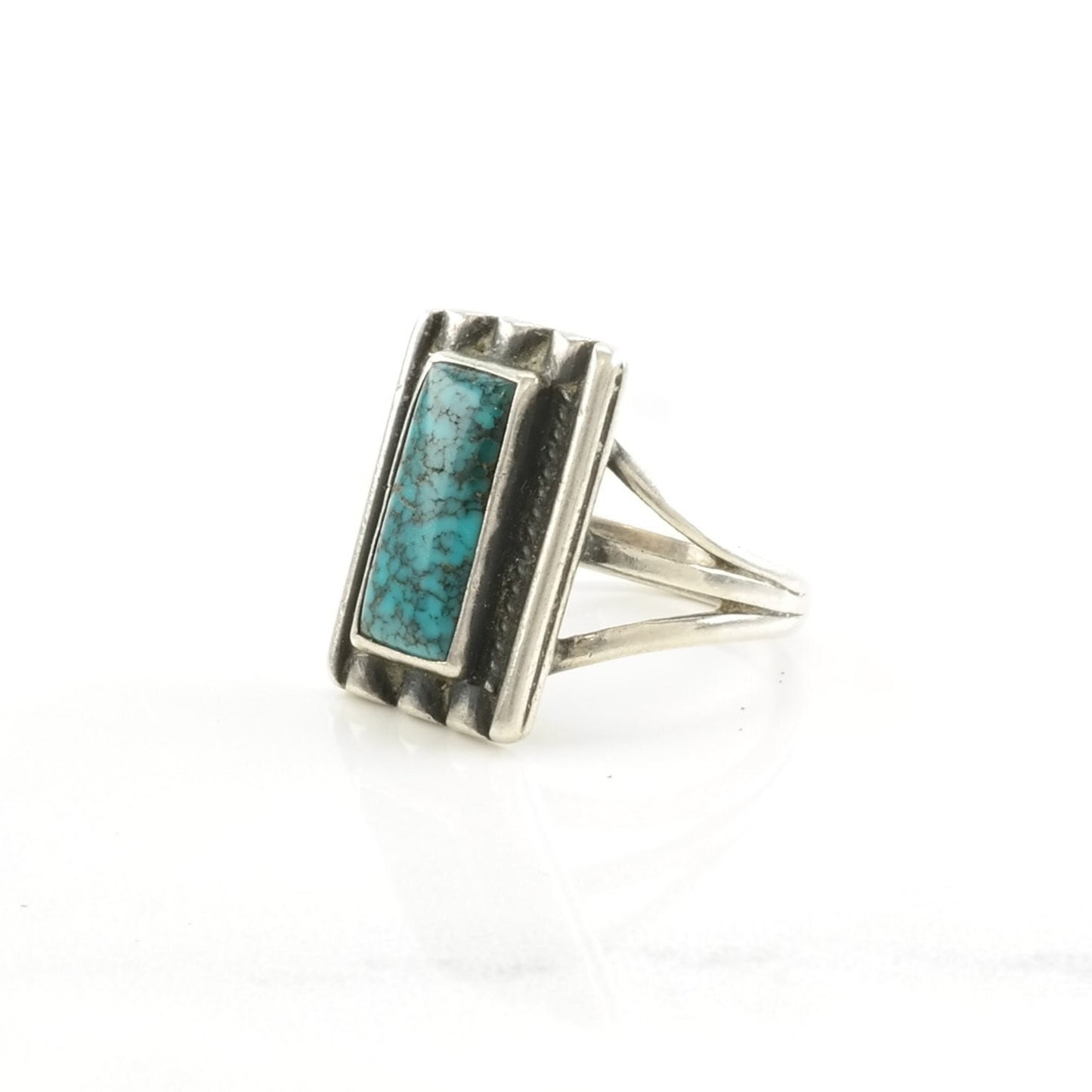 Sterling Silver Ring Turquoise Lone Mountain Blue Size 6 3/4