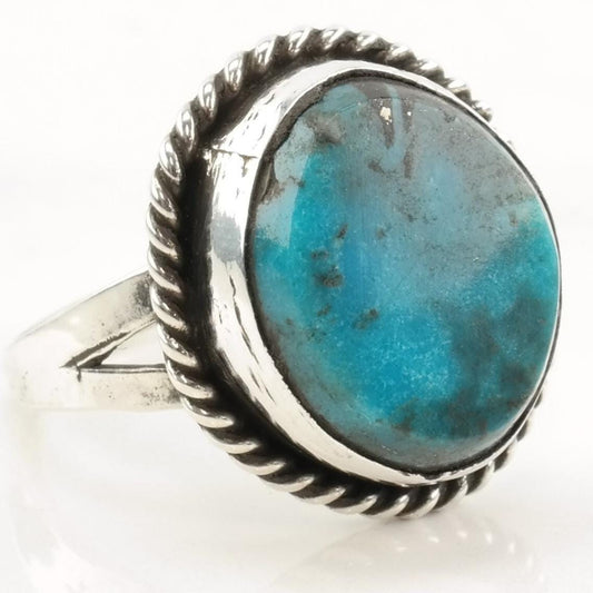 Vintage Native American Silver Ring Turquoise Sterling Size 9 1/2