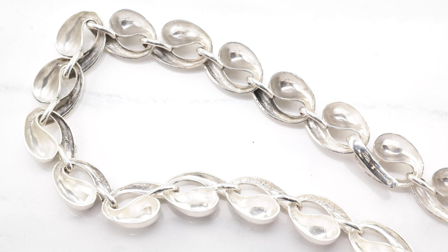 Charles Krypell Sterling Silver Necklace | Sculptural Modernist Jewelry | 18.5"