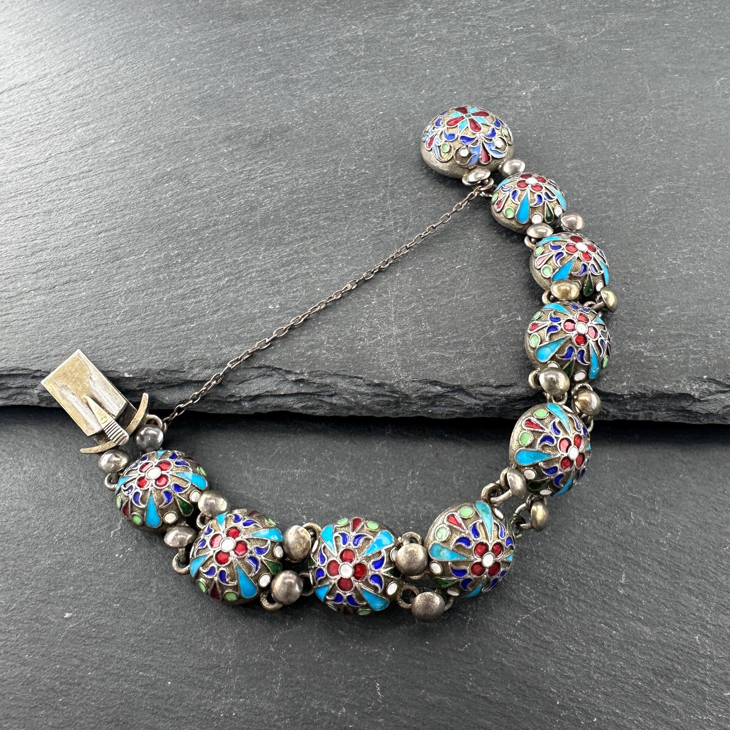 Imperial Russian 84, Enamel Bracelet Sterling Silver