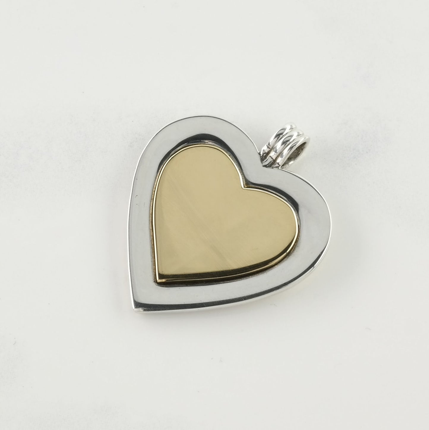 Vintage Tiffany & Co Heart 18K Gold Center Sterling Silver Pendant