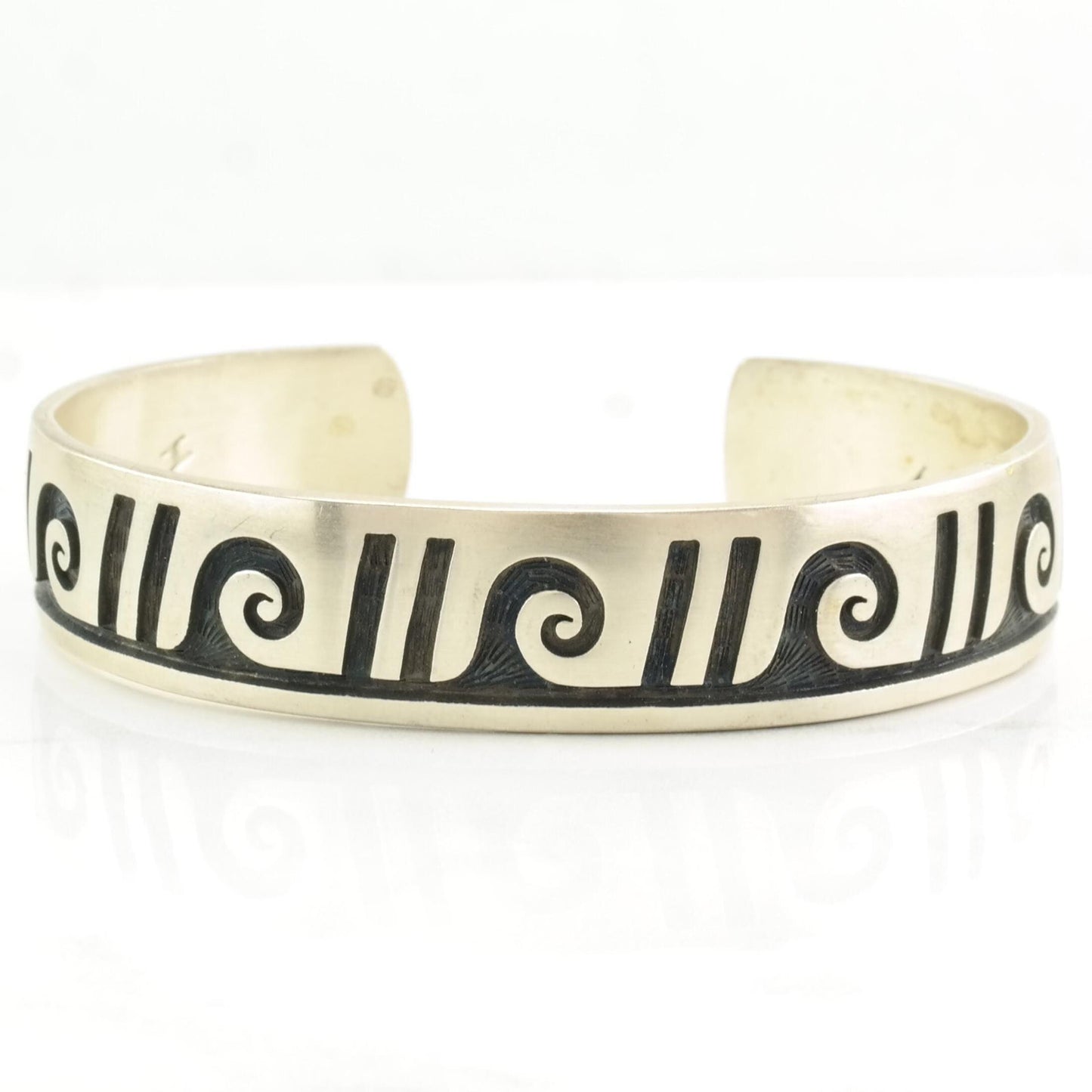 Hopi Sterling Silver Cuff Bracelet | Emery Holmes | Vintage Native American Jewelry | Overlay Design | 1980s