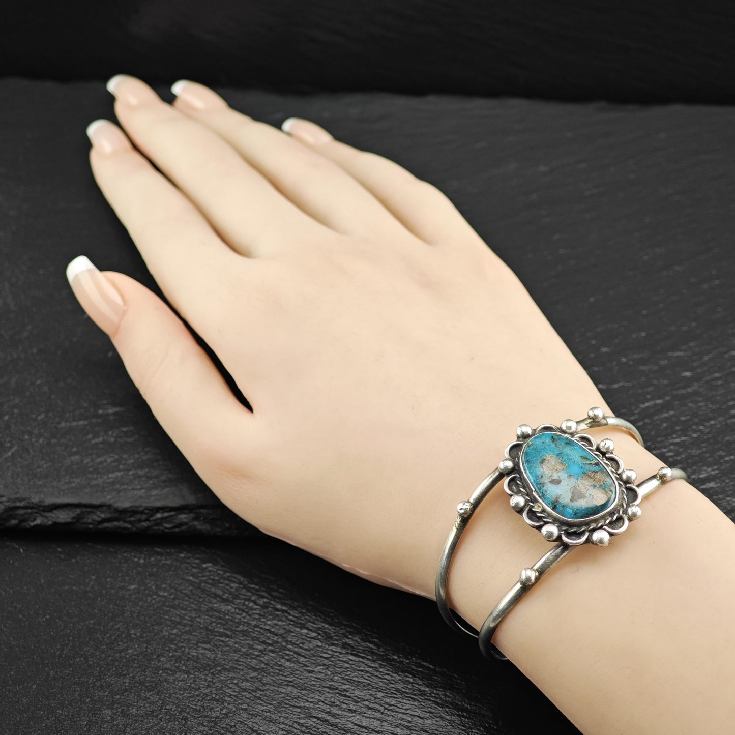 Southwest Sterling Silver Turquoise Cuff Bracelet