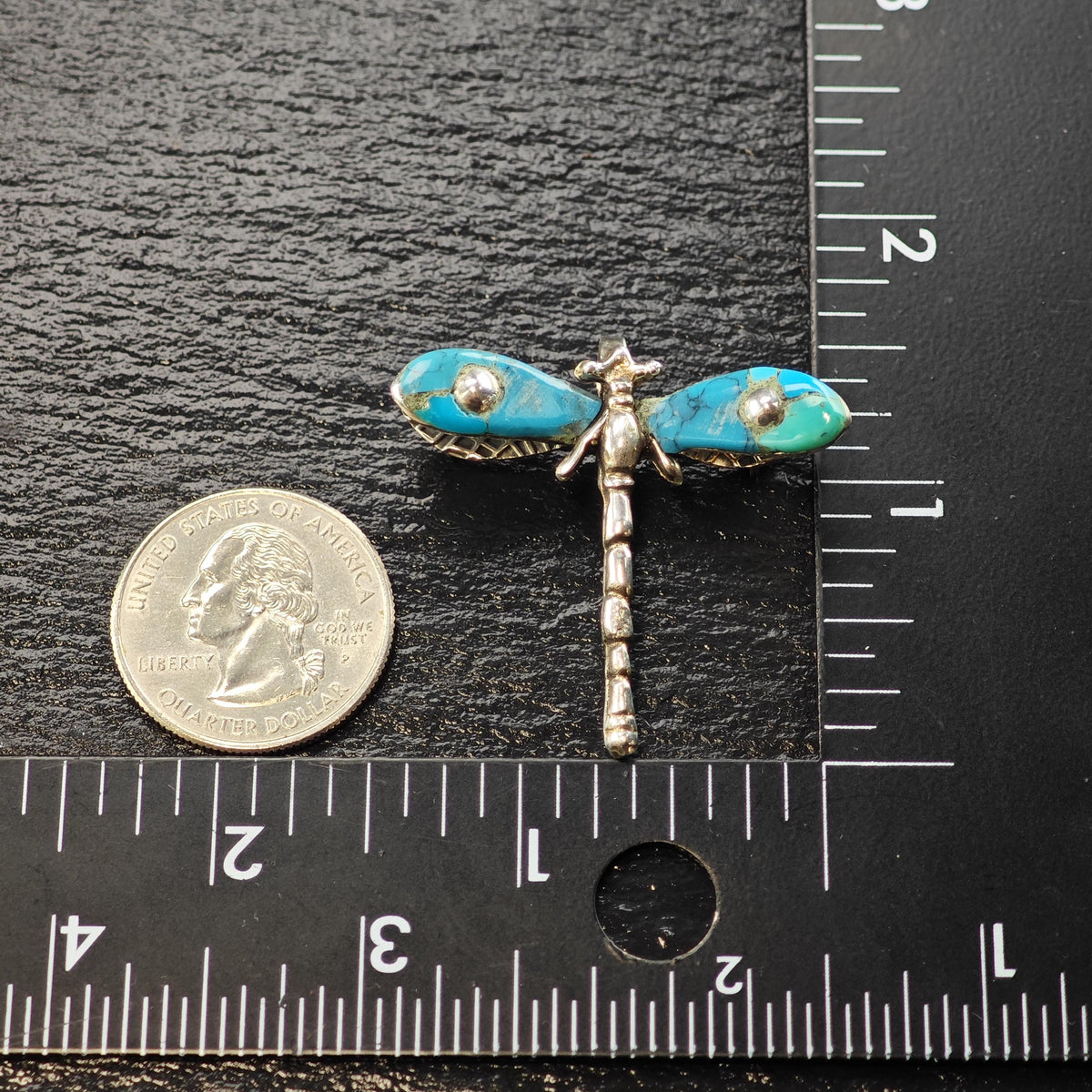 Mexican Silver Turquoise Dragonfly Sterling Silver Brooch/Pin P3165