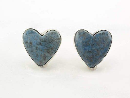 Southwest Sterling Silver Lapis lazuli Heart Earrings Stud