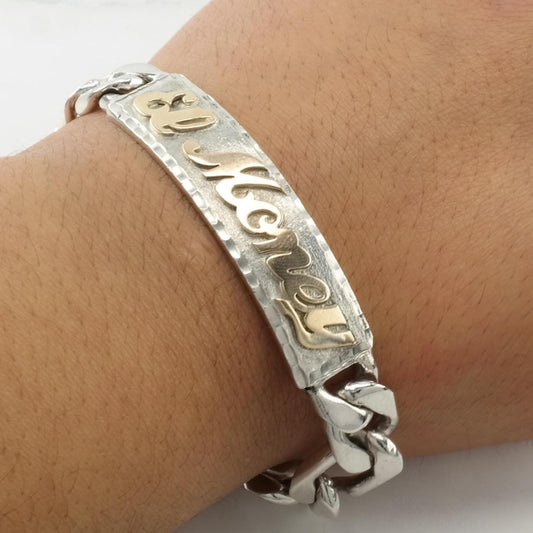 El Money Sterling Silver Bracelet Gold Accent