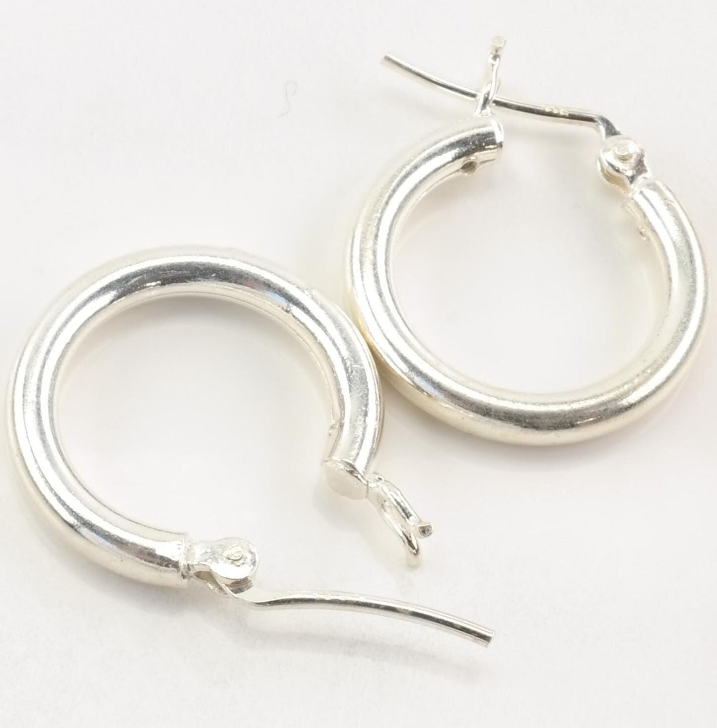 3/4 inch Silver Hoop Earrings, 3mm, Sterling