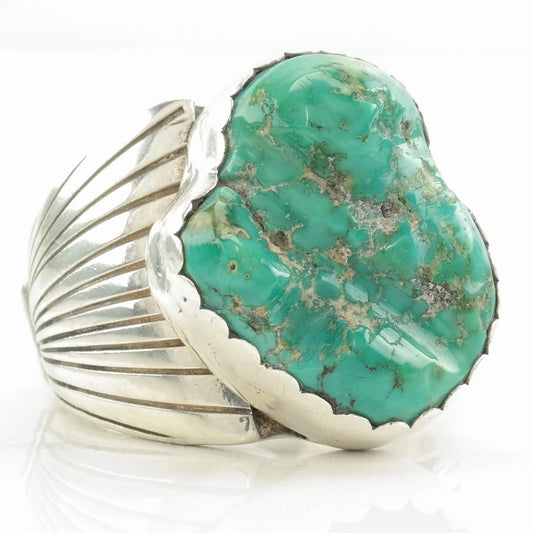 Vintage Navajo Sterling Silver Turquoise Ring, Native American, Size 10.5