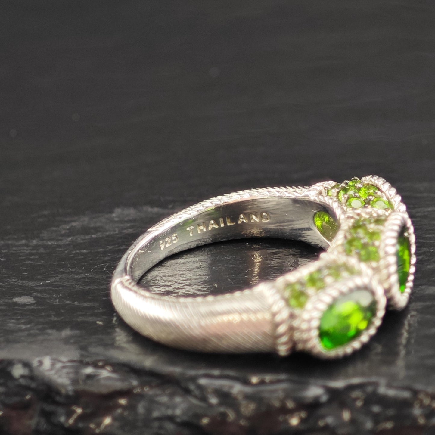Vintage Judith Ripka Diopside Sterling Silver Ring Sz 6 R6582