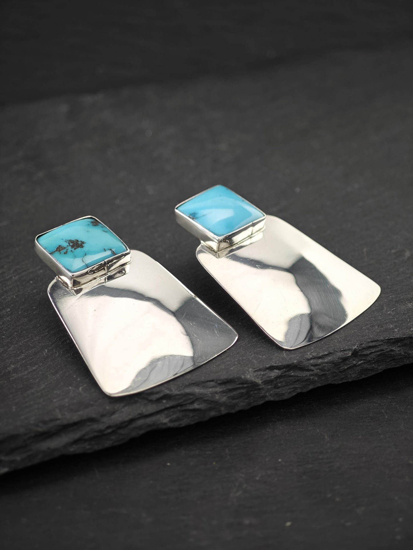Vintage Native American Stud Earrings Sterling Silver