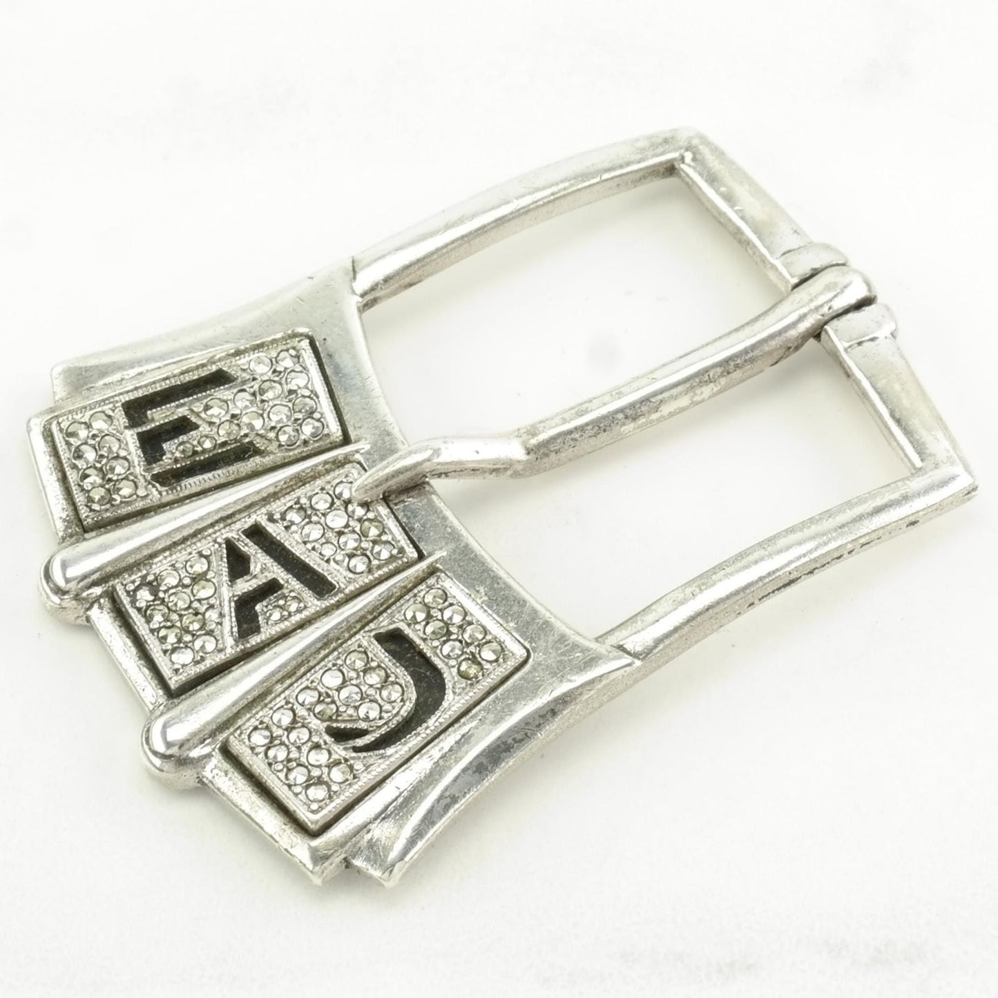 Art Deco "EAJ" Sterling Silver, Belt Buckle, for Replacement Initials