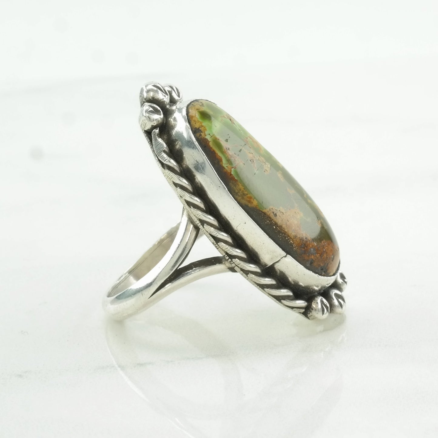 Native American Silver Ring Turquoise Sterling Size 8