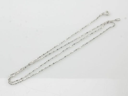 Italy Sterling Silver Minimalist Bead and Bar 18" Necklace