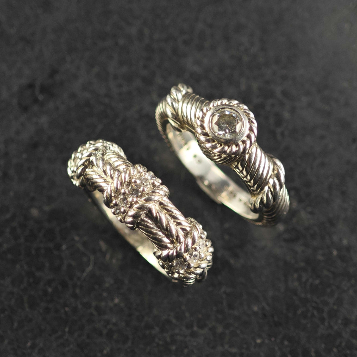 Choice of Judith Ripka CZ Band Sterling Silver Sz 5 & 6 R6829