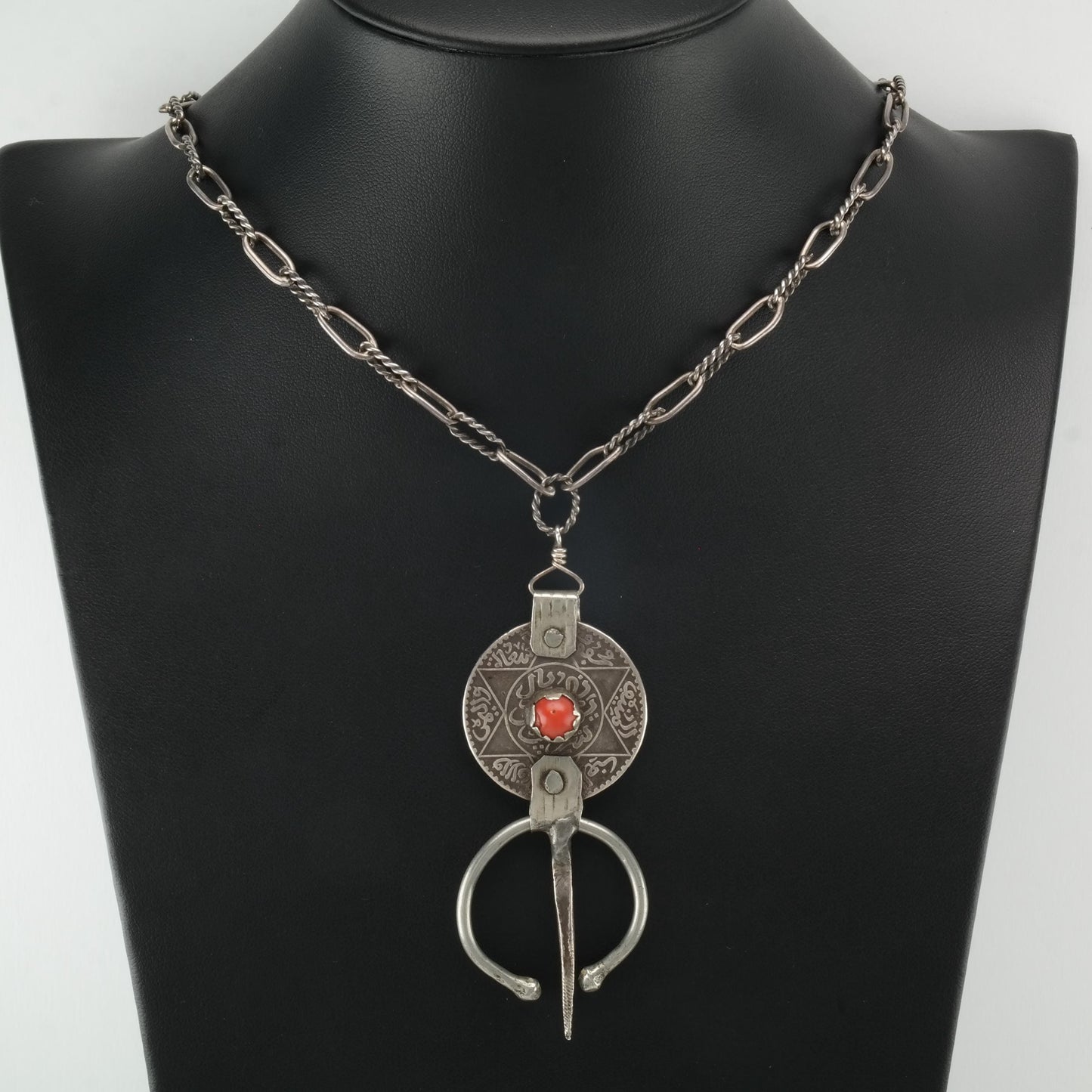 Berber Coin, 1336, Oxidized Sterling Silver Necklace N2421