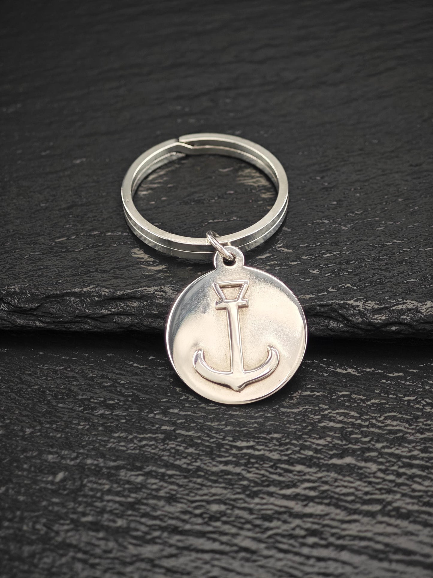 Mid Century Leonore Doskow Anchor Key Ring Sterling Silver