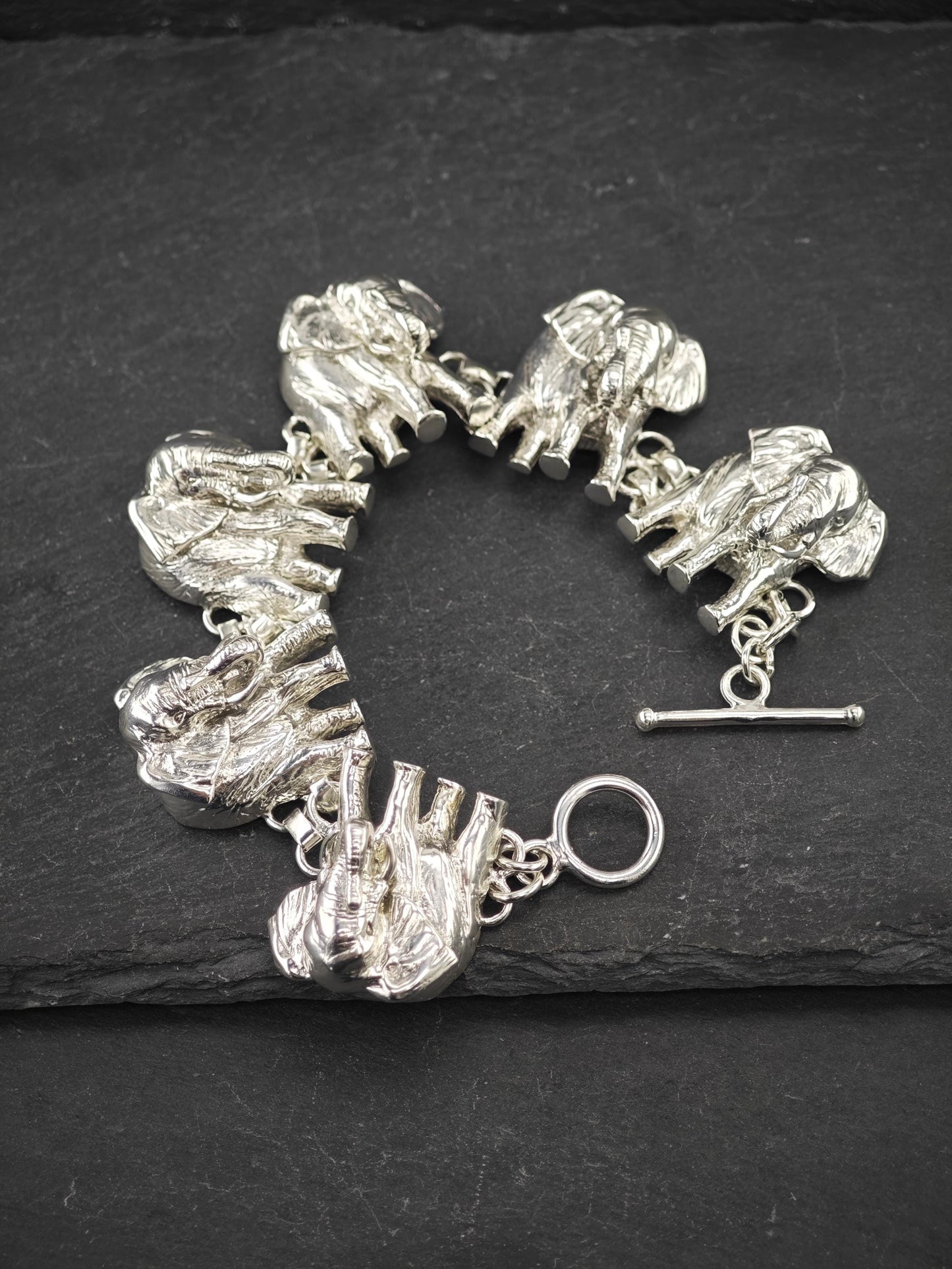 Carol Felley, Elephant Link Bracelet Sterling Silver