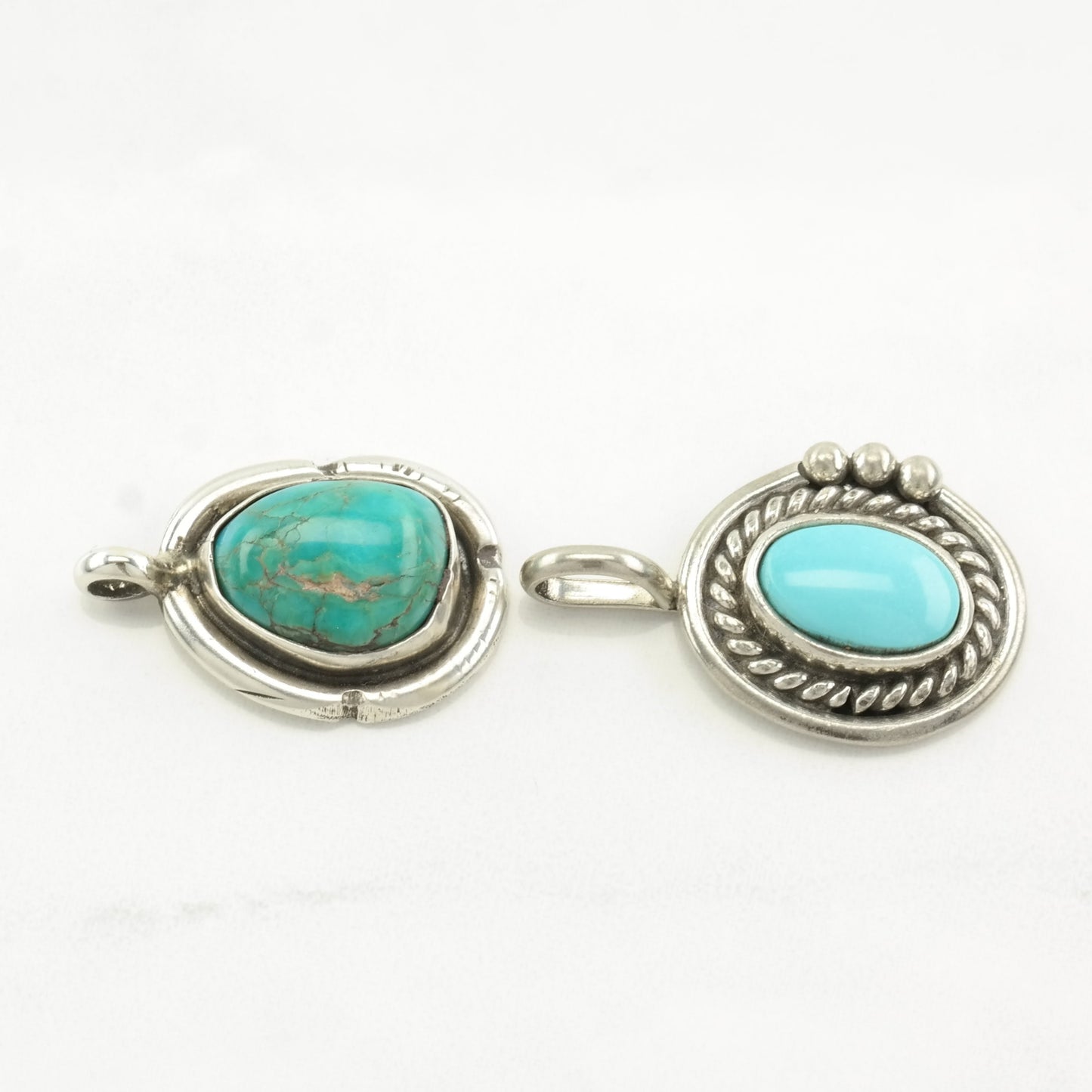 Vintage Native American Turquoise Sterling Silver Pendant